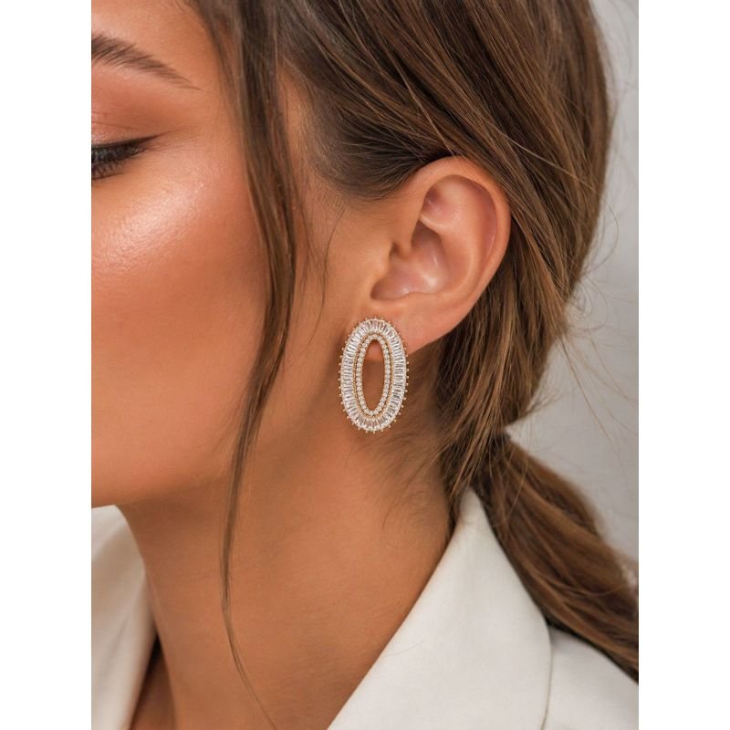 Brinco Dourado Zirconia Banhado a Ouro 18k