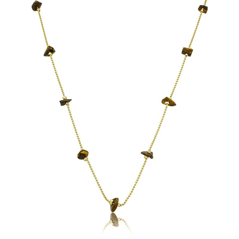 Colar Dourado 60 Cm Cascalho Banhado a Ouro 18k