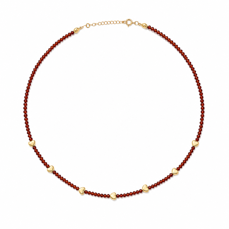 Colar Dourado Cristal Coracao Banhada a Ouro 18k