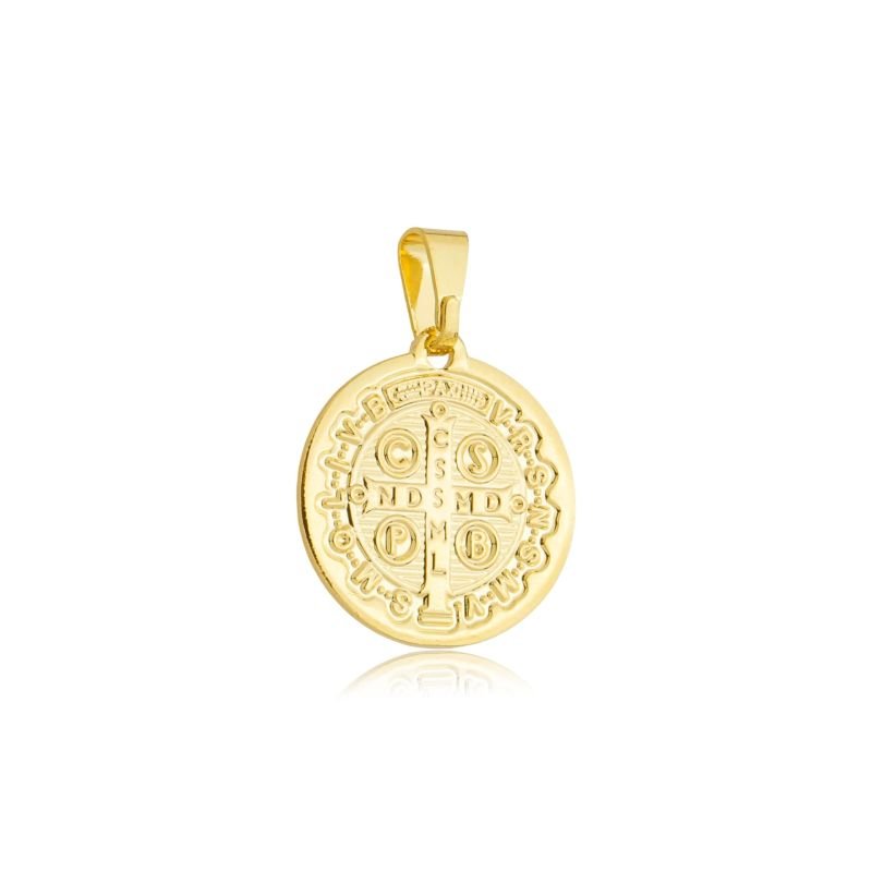 Pingente São Bento Banho Ouro 18k