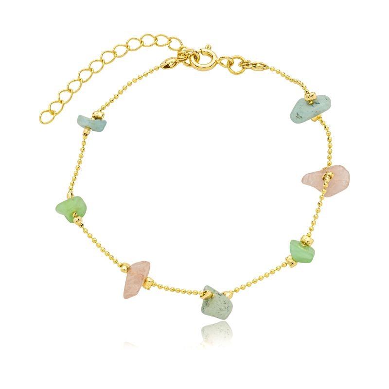 Pulseira Cascalho Banhada a Ouro 18k
