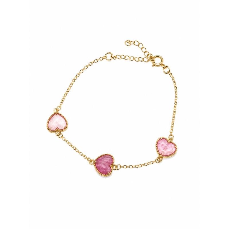 Pulseira Coração Resina Banhada a Ouro 18k